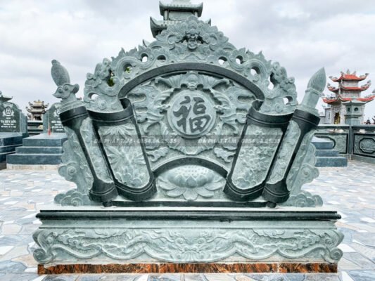 cuốn thư đá xanh rêu đẹp sang trọng