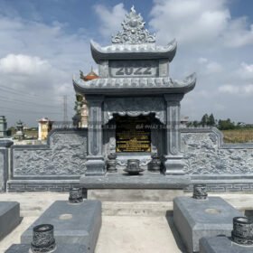 Lăng Thờ Đá Xanh Đen Cao Cấp - Chuẩn Phong Thủy - Đá Phát Tâm (PT134)