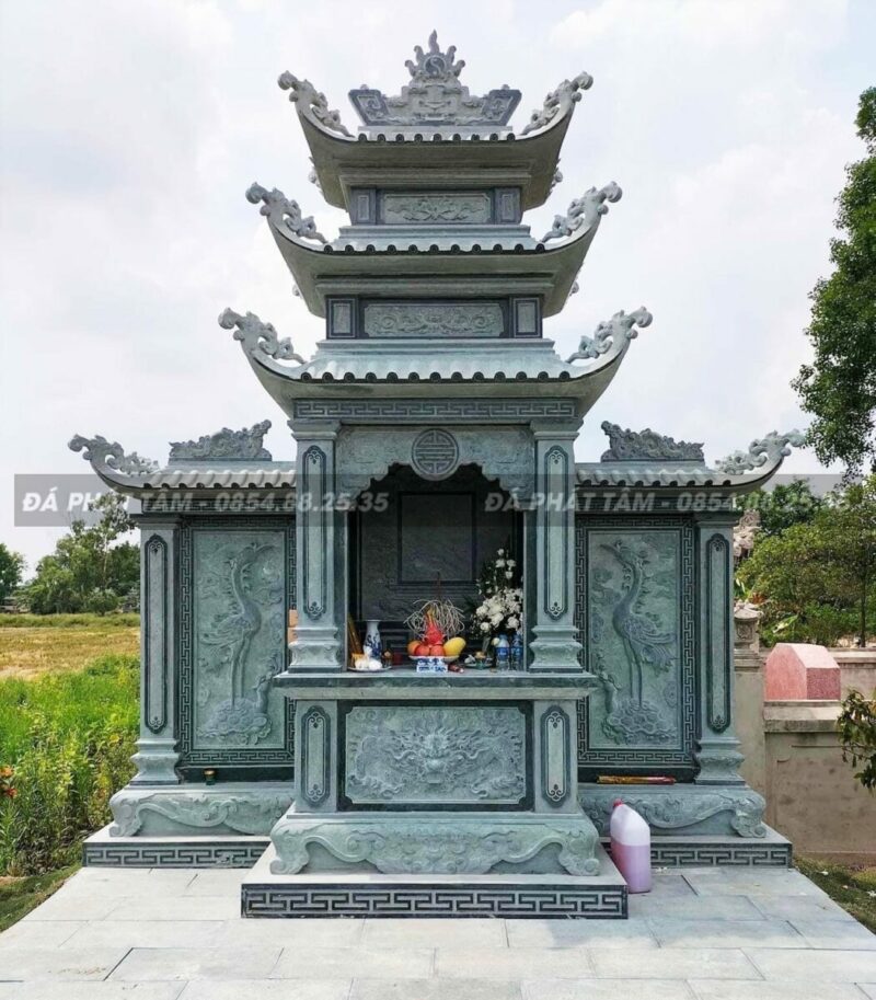 Lăng thờ đá xanh rêu PT141 - Làm lăng mộ đá đến Đá Phát Tâm- Lang Tho Da Xanh Reu Da Phat Tam Lam lang mo da den Da Phat Tam
