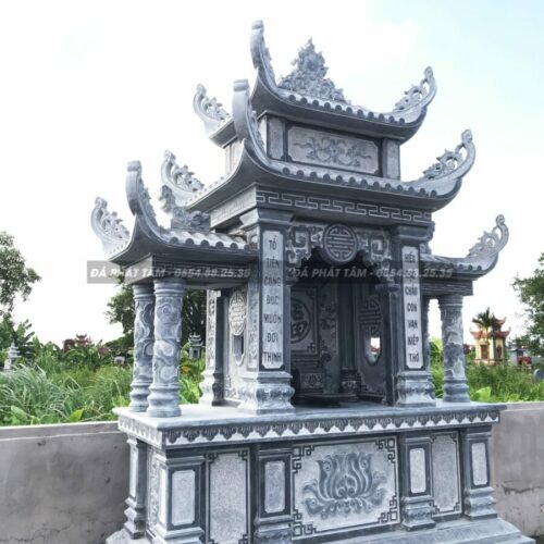 Lăng thờ đơn đá xanh đen PT150 - Làm lăng mộ đá đến Đá Phát Tâm- lang tho don da xanh den 3 2 Da Phat Tam Lam lang mo da den Da Phat Tam