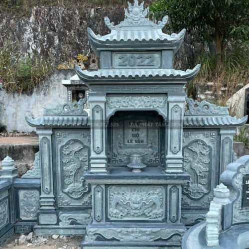 Lăng thờ đá cánh xanh rêu PT144 - Làm lăng mộ đá đến Đá Phát Tâm