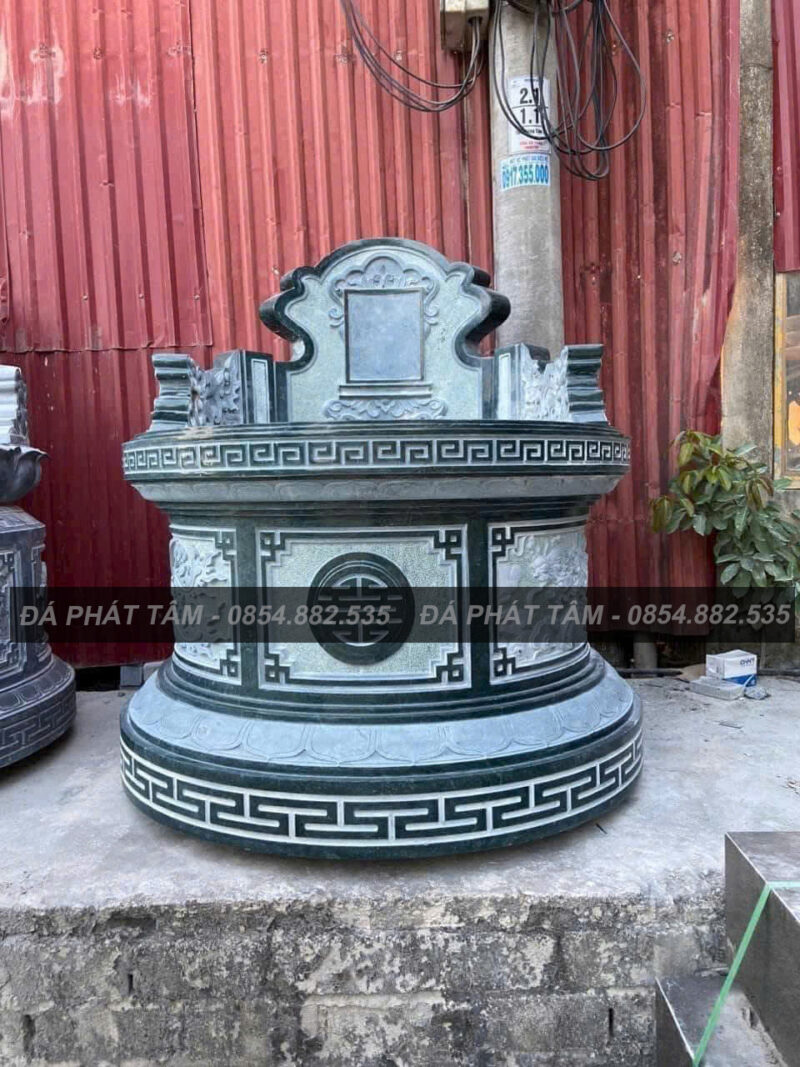 Mộ tròn đá xanh rêu liền khối - Chuẩn phong thuỷ - PT169- SRC1 14