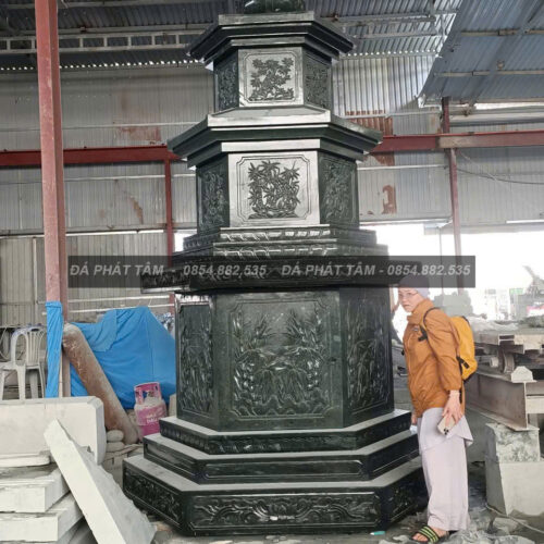 Mộ tháp đá xanh rêu cao cấp - Chuẩn phong thuỷ - PT174- SRC2 12