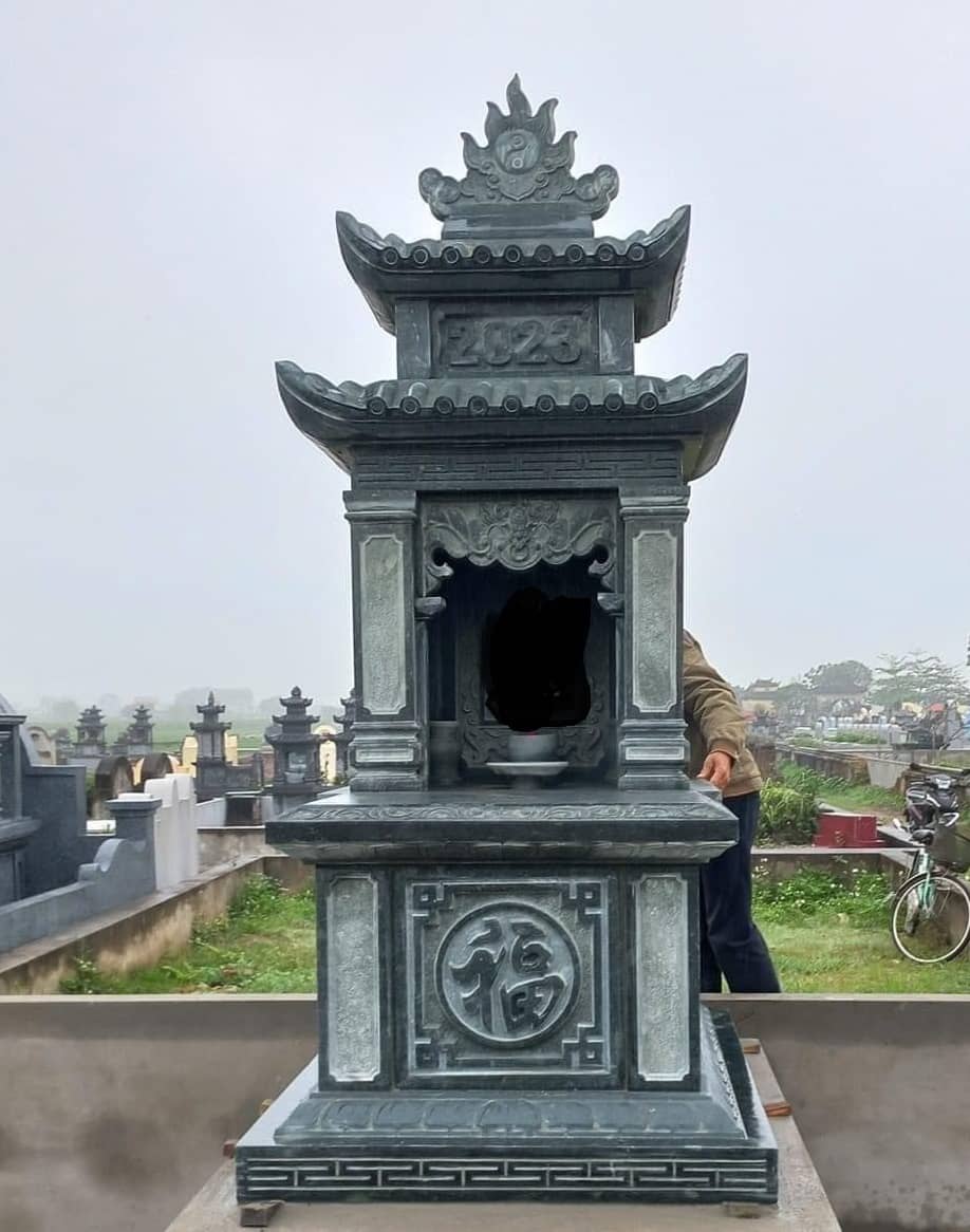 mộ đá 2 mái hiện đại