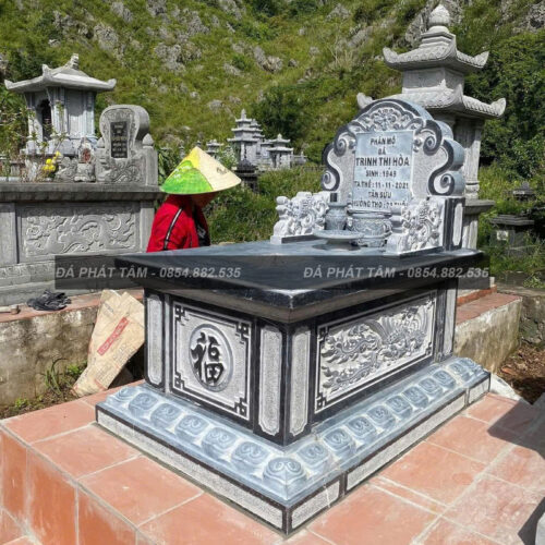 Mộ hậu bành đá xanh đen - Chuẩn phong thuỷ - PT168