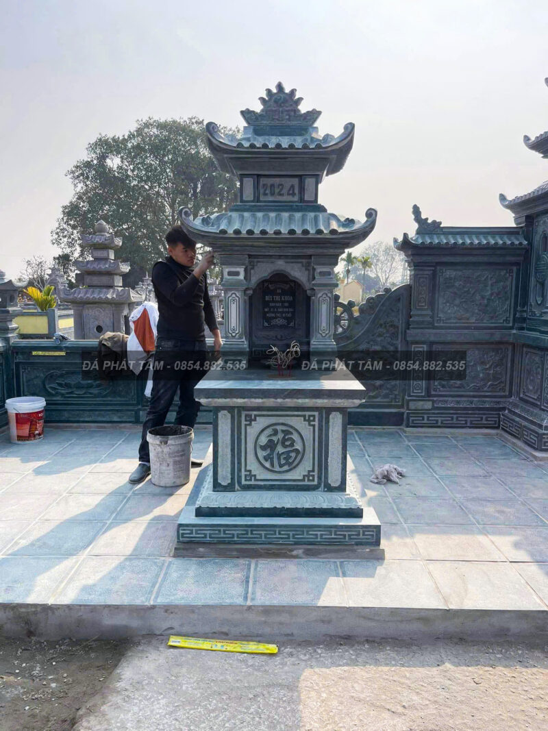 Mộ 2 mái đá xanh rêu cao cấp - Chuẩn phong thuỷ - PT171- src1 16