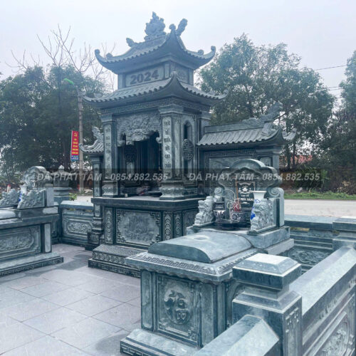 Khu lăng mộ nhỏ đá xanh rêu cao cấp - Chuẩn phong thuỷ - PT162- src11