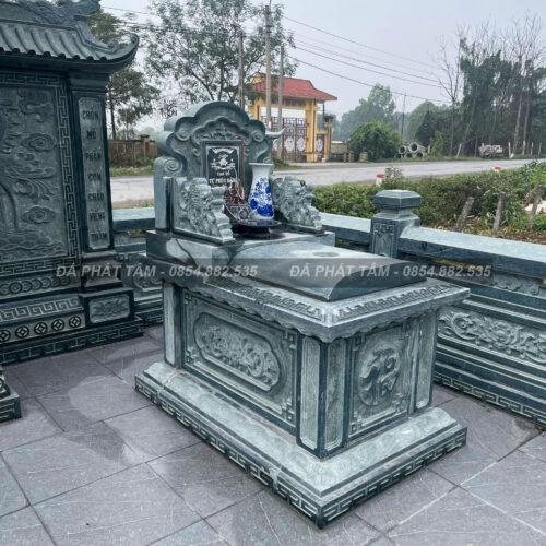 Khu lăng mộ nhỏ đá xanh rêu cao cấp - Chuẩn phong thuỷ - PT162- src12
