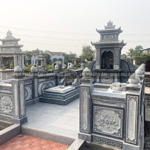 Khu lăng mộ kích thước nhỏ - Đá xanh đen truyền thống - Chuẩn phong thuỷ - PT157- src2 1