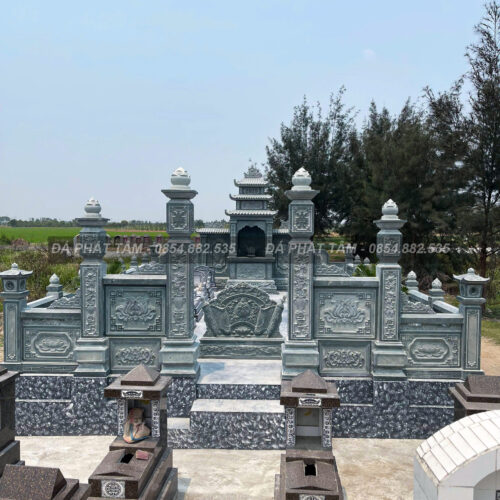 Khu lăng mộ đá xanh rêu cao cấp kích thước 6x9m - Chuẩn phong thuỷ - PT161- src2 5