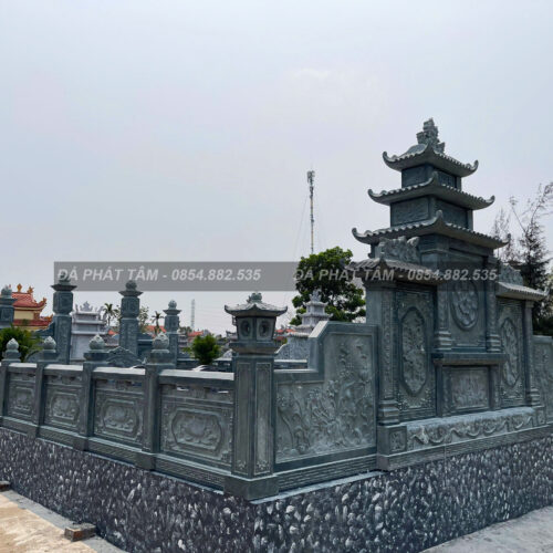 Khu lăng mộ đá xanh rêu cao cấp kích thước 6x9m - Chuẩn phong thuỷ - PT161- src3 4