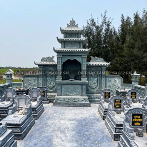 Khu lăng mộ đá xanh rêu cao cấp kích thước 6x9m - Chuẩn phong thuỷ - PT161- src4 4