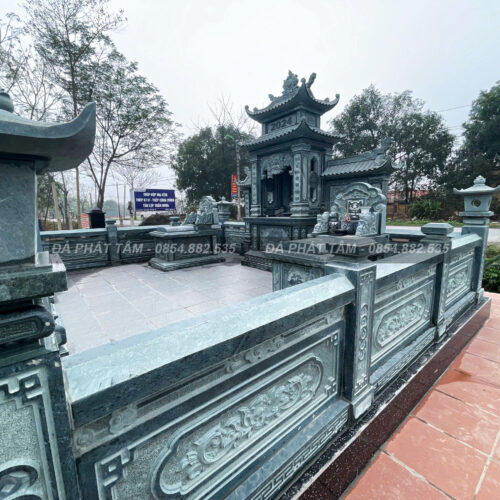 Khu lăng mộ nhỏ đá xanh rêu cao cấp - Chuẩn phong thuỷ - PT162- src4 5