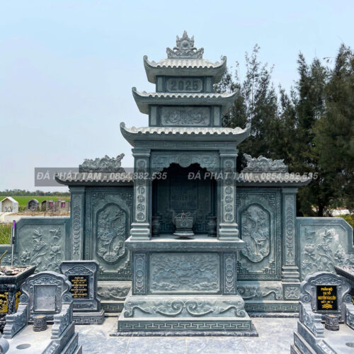 Khu lăng mộ đá xanh rêu cao cấp kích thước 6x9m - Chuẩn phong thuỷ - PT161- src5 2
