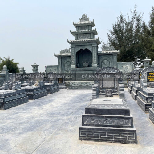 Khu lăng mộ đá xanh rêu cao cấp kích thước 6x9m - Chuẩn phong thuỷ - PT161- src6