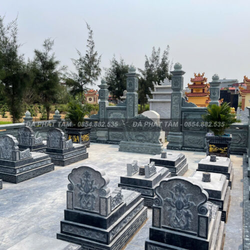 Khu lăng mộ đá xanh rêu cao cấp kích thước 6x9m - Chuẩn phong thuỷ - PT161- src7