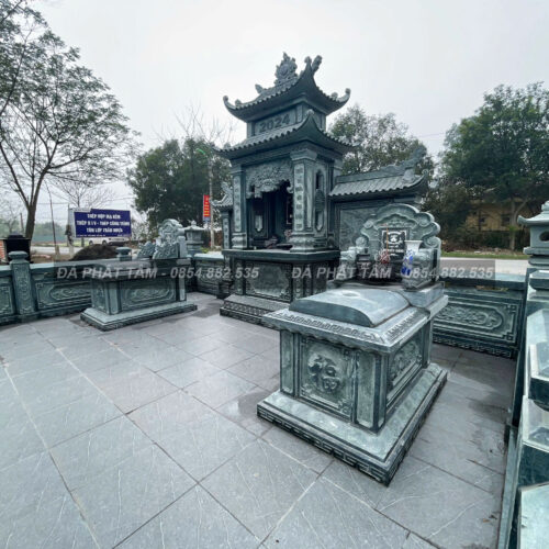 Khu lăng mộ nhỏ đá xanh rêu cao cấp - Chuẩn phong thuỷ - PT162- src8 1
