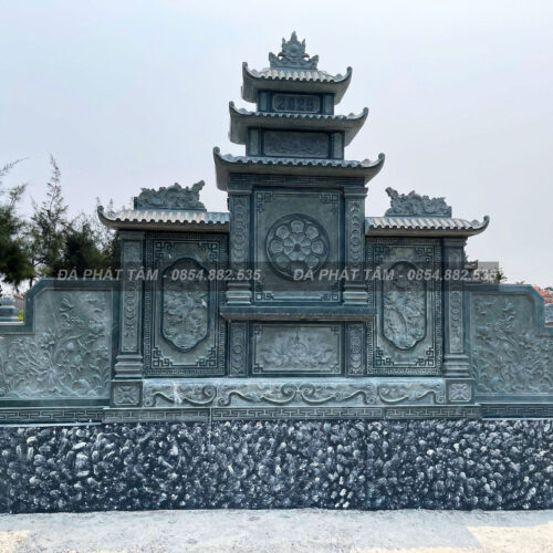 Khu lăng mộ đá xanh rêu cao cấp kích thước 6x9m - Chuẩn phong thuỷ - PT161- src8