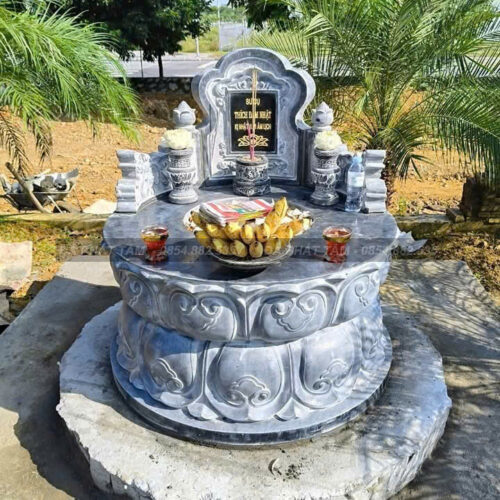 Mộ tròn đá xanh đen truyền thống - Chuẩn phong thuỷ - PT177