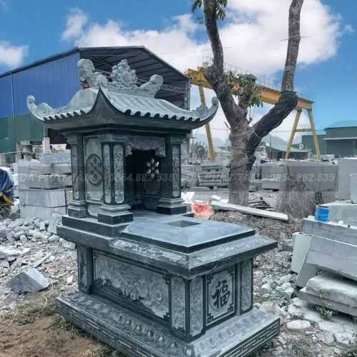 Mộ một mái đá xanh rêu cao cấp - Chuẩn phong thuỷ - PT187