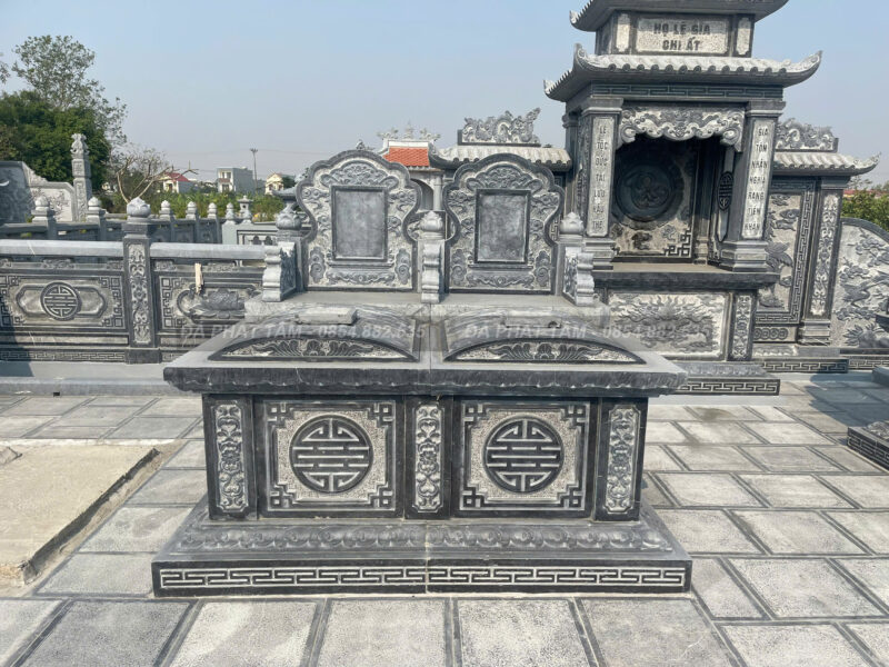 Mộ đôi đá xanh đen truyền thống - Chuẩn phong thuỷ - PT193- z6551527957659 dc85971832e9f9117e1358c9ec968b0d scaled