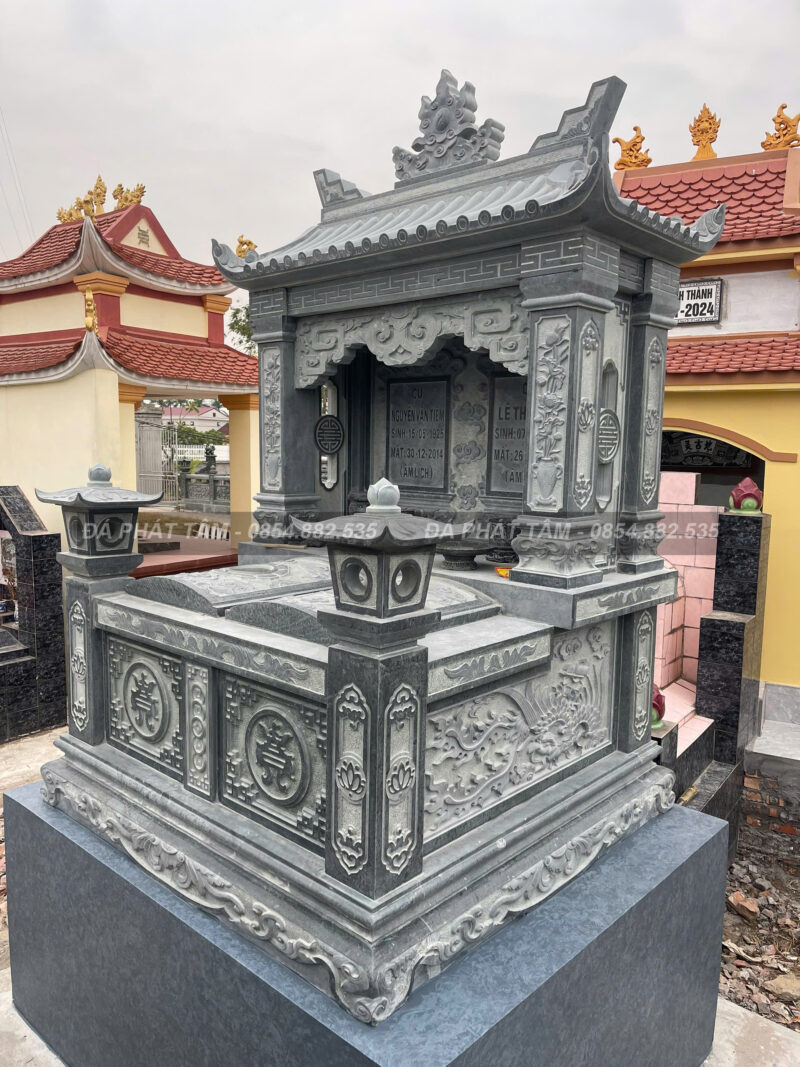 Mộ đôi một mái đá xanh rêu cao cấp - Chuẩn phong thuỷ - PT198- z6552288874845 2cb8644c9dd9bc183fae8739cb32d719