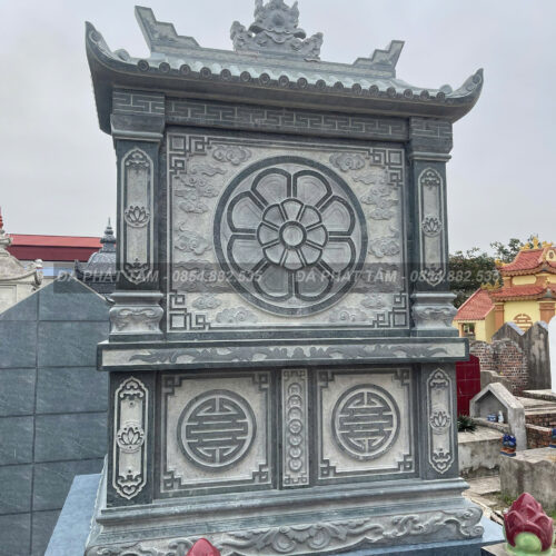 Mộ đôi một mái đá xanh rêu cao cấp - Chuẩn phong thuỷ - PT198- z6552288899069 4d437c4985b2d595408819f1623c2efe