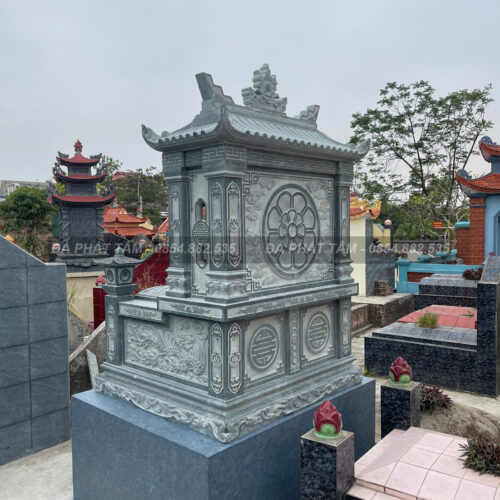 Mộ đôi một mái đá xanh rêu cao cấp - Chuẩn phong thuỷ - PT198- z6552288900612 a1b779a6d6e661b83f9d81cac76a3465