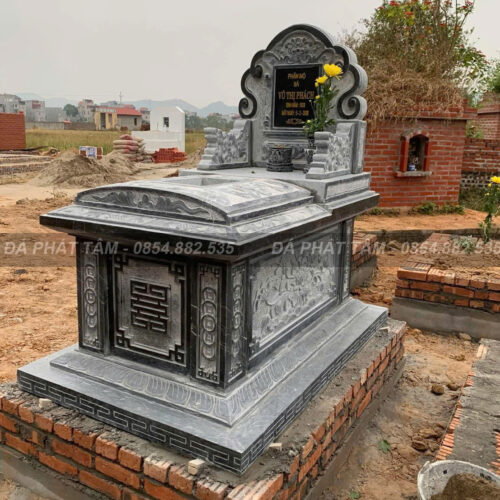 Mộ hậu bành đá xanh đen - Chuẩn phong thuỷ - PT201