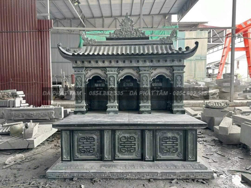 Mộ đá 3 ngôi liền kề 1 mái - Đá xanh rêu cao cấp chuẩn phong thuỷ - PT207- z6644016101330 daa8c7f5caacc1b59ecfa118761a00fe