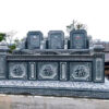 Mộ đá hậu bành 3 ngôi liền kề - Đá xanh đen chuẩn phong thuỷ - PT208
