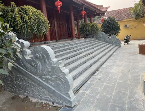Bậc thềm đá trắng Nghệ An cao cấp, bền đẹp  – Chuẩn Phong Thuỷ – PT322