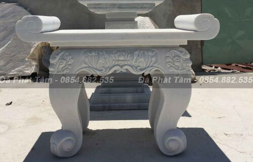 Bàn thờ bằng đá trắng – Chuẩn Phong Thuỷ – PT309