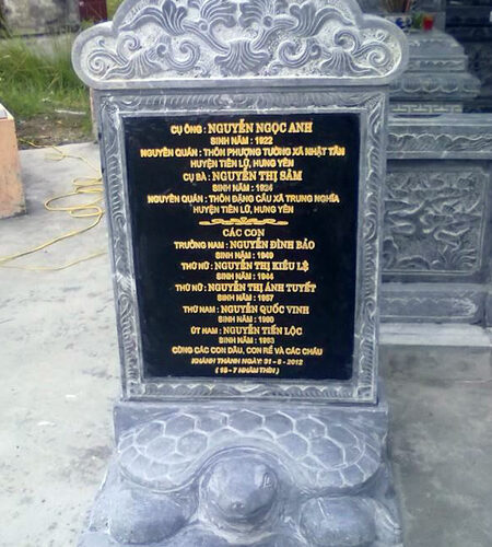 Bia Mộ Chung Đá Xanh Rêu Dùng Cho Đền Thờ Họ – Chuẩn Phong Thuỷ – PT233