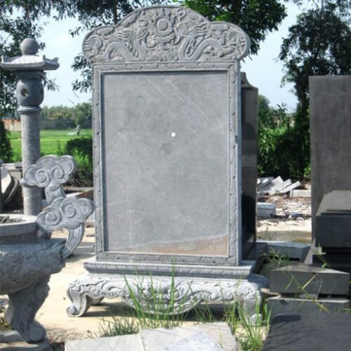 Bia Mộ Đá Tự Nhiên Có Chân Cao Cấp, Trang Nghiêm – Chuẩn Phong Thuỷ – PT237