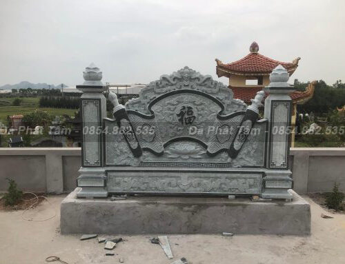 Bình phong đá ghi xám tự nhiên chất lượng cao  – Chuẩn Phong Thuỷ – PT331