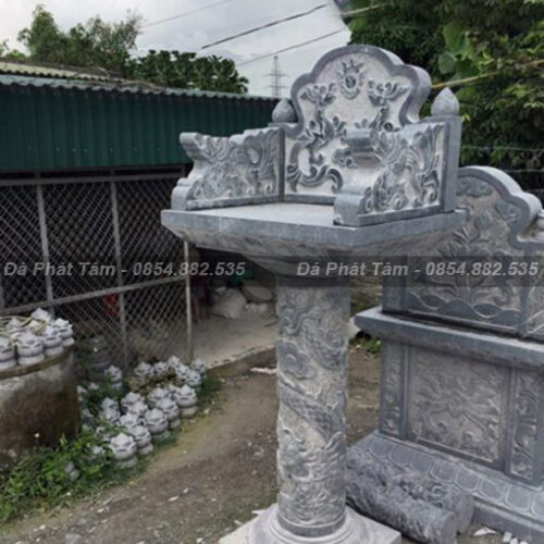 Bàn thờ thiên đá xanh Ninh Bình tự nhiên không mái – Chuẩn Phong Thuỷ – PT303