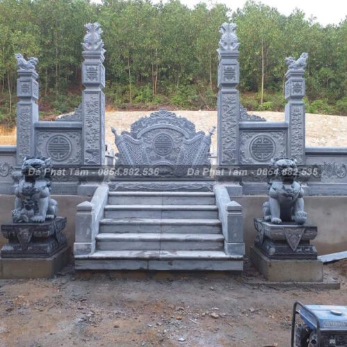 Cổng đá tứ trụ chạm trổ tinh xảo – Chuẩn Phong Thuỷ – PT354