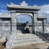 Cổng đá xanh đen có mái cho nhà thờ họ – Chuẩn Phong Thuỷ – PT351- Cong da xanh den DTCTQD01 co mai cho nha tho ho