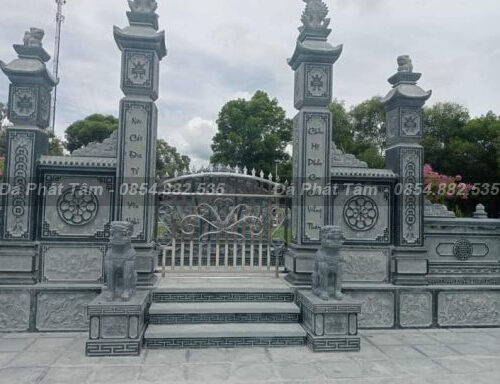 Cột đồng trụ đá xanh đen cổng khu lăng mộ – Chuẩn Phong Thuỷ – PT349
