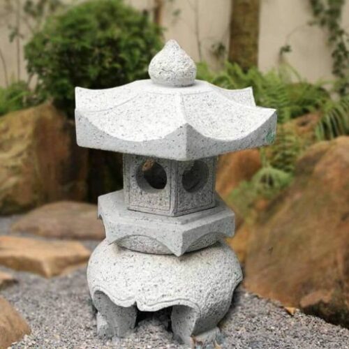 Đèn sân vườn bằng đá trắng trang trí tiểu cảnh đẹp  – Chuẩn Phong Thuỷ – PT339