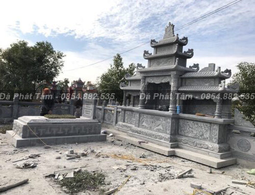 Mẫu Lăng Thờ Đá Nguyên Khối Cánh Hộp – Chuẩn Phong Thuỷ – PT241
