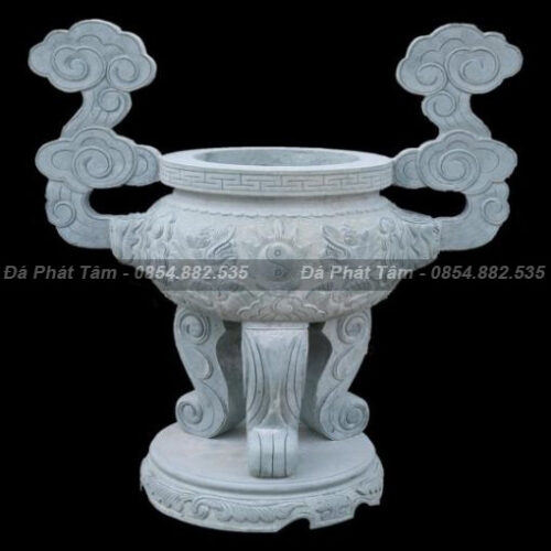 Bát lư hương đặt ngoài trời bằng đá xanh  – Chuẩn Phong Thuỷ – PT334