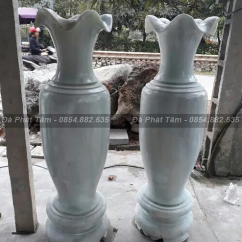 Lục bình phong thủy đá nhân tạo trắng sứ đẹp  – Chuẩn Phong Thuỷ – PT371