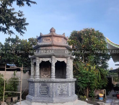 Mẫu Mộ Đá 3 Mái Lục Giác Đẹp Nhất Hải Dương – Chuẩn Phong Thuỷ – PT226