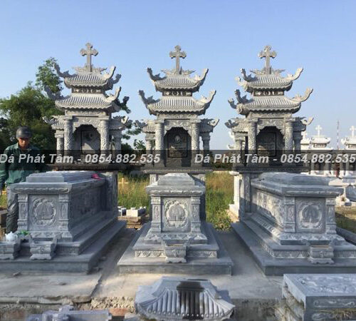 Mộ Thiên Chúa đá tự nhiên nguyên khối cao cấp  – Chuẩn Phong Thuỷ – PT252