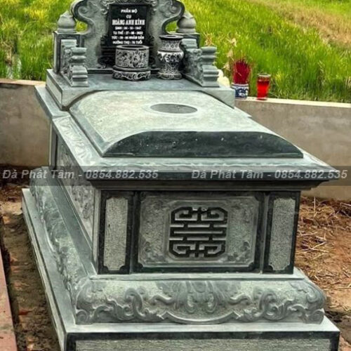 Mộ Đá Đơn Tam Sơn Không Mái Đơn Giản – Chuẩn Phong Thuỷ – PT246