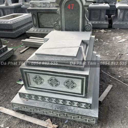 Mộ Đơn Đá Xanh Rêu Chạm Khắc Tinh Xảo  – Chuẩn Phong Thuỷ – PT242
