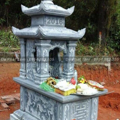Mộ đá xanh Thanh Hóa hai mái uy nghiêm – Chuẩn Phong Thuỷ – PT261