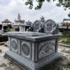Mộ tam cấp đôi đá xanh đen Ninh Bình – Chuẩn Phong Thuỷ – PT268